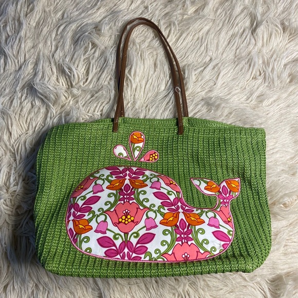 Vera Bradley Bags Vera Bradley Straw Beach Tote Bag Wstraps Whale